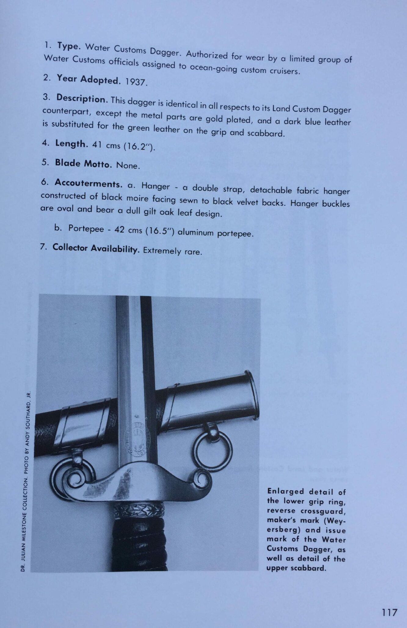Кортик офицерский наземной Таможенной службы обр. 1937 г. Carl Eickhorn. От Алексея С.
